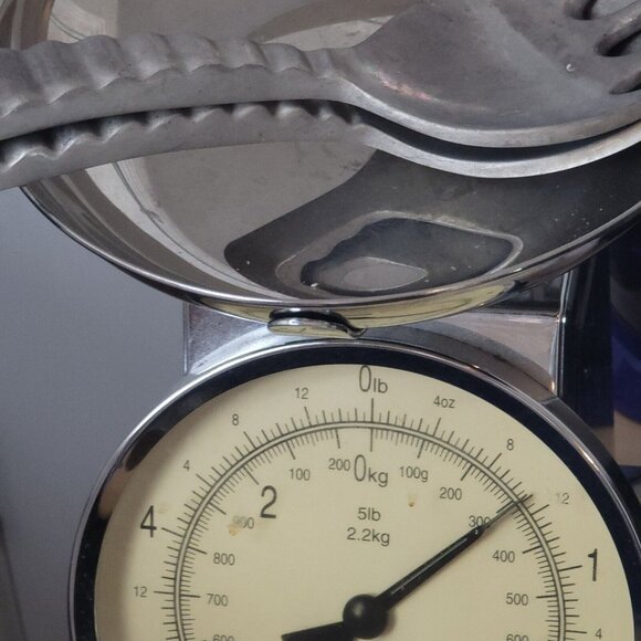 Vintage Cast Aluminum Salad Serving Set‎ Spoon Fork 90s Modern 10.5 In - Picture 4 of 5